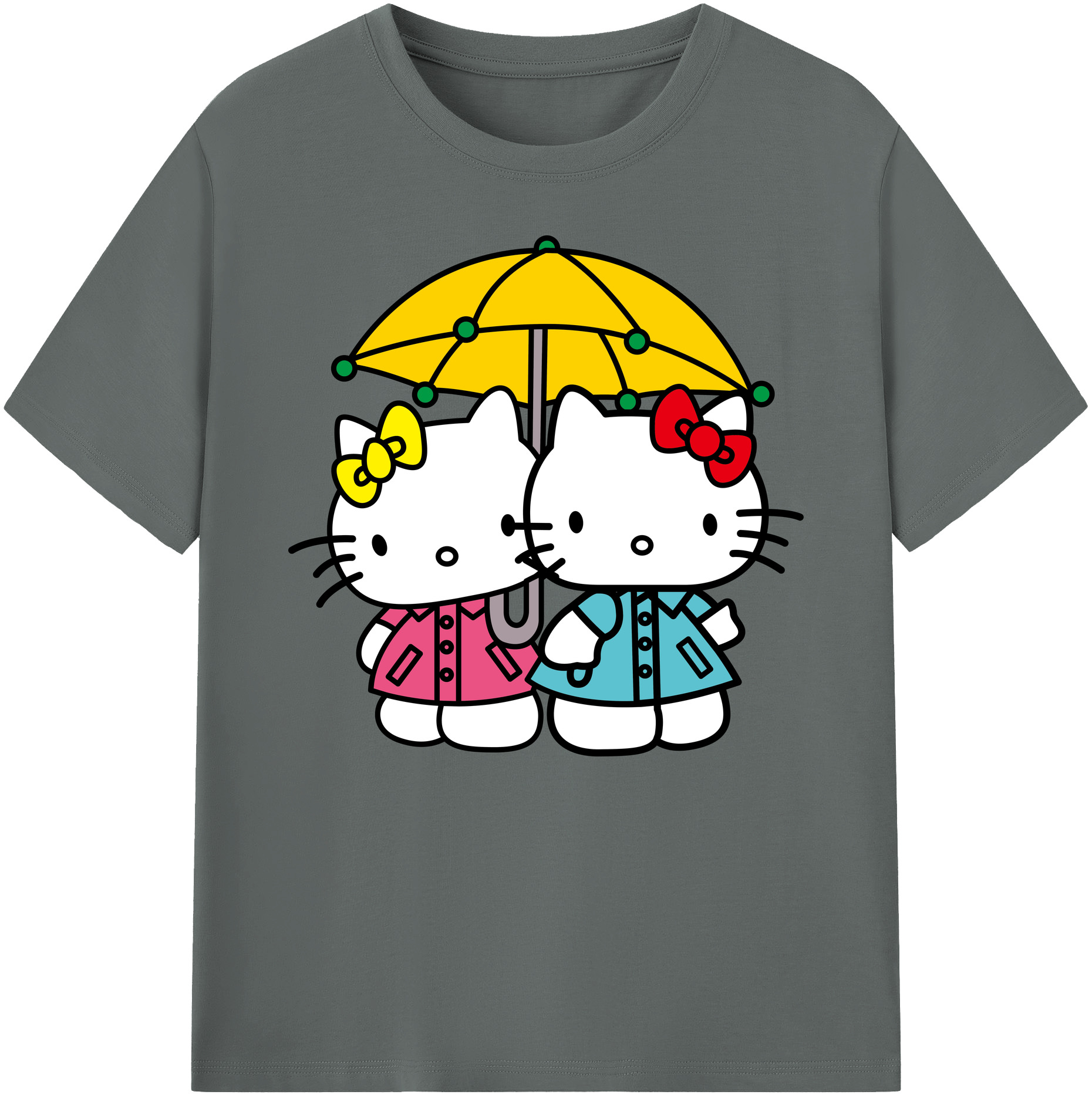 （画像用） Hello Kitty ハローキティ 綿100％ メンズ半袖Tシャツ｜肌触りやわらか＆通気性